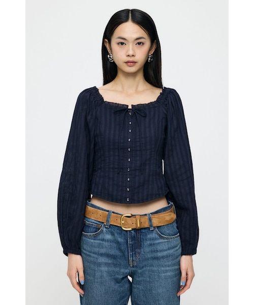 LACE TRIMMED CORSET ブラウス｜マウジーの通販｜&mall（アンドモール