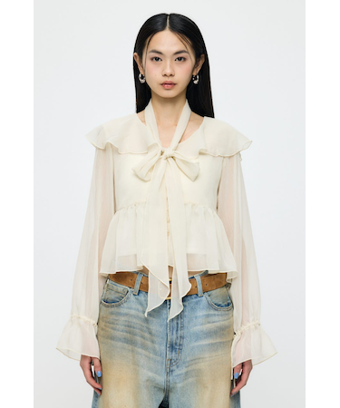 BOW TIE CHIFFON ブラウス