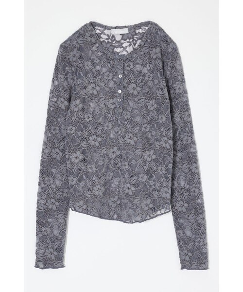 LACE HENRY NECK トップス｜マウジーの通販｜&mall（アンドモール