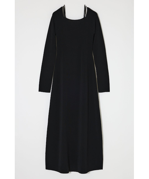 OPEN NECK KNIT LONG ドレス
