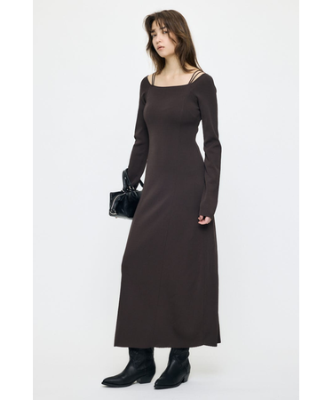 OPEN NECK KNIT LONG ドレス