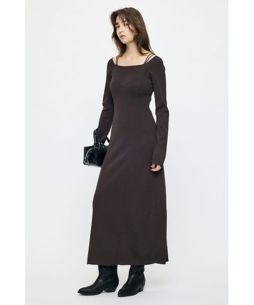OPEN NECK KNIT LONG ドレス