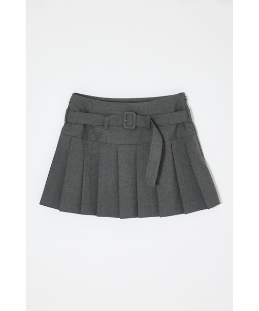 LOW SLUNG PLEATED MINI スカート
