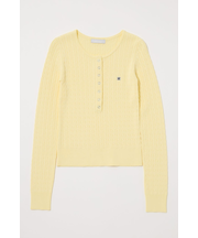 HENRY NECK CABLE KNIT トップス
