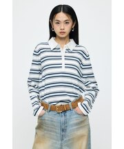 BORDER POLO KNIT TEE