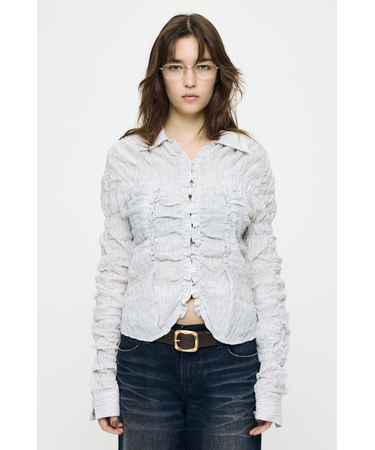 BUTTON UP SHIRRING シャツ