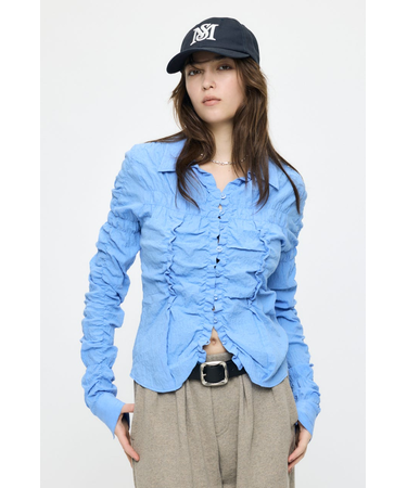 BUTTON UP SHIRRING シャツ