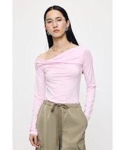 ASYMMETRY TWIST NECK トップス