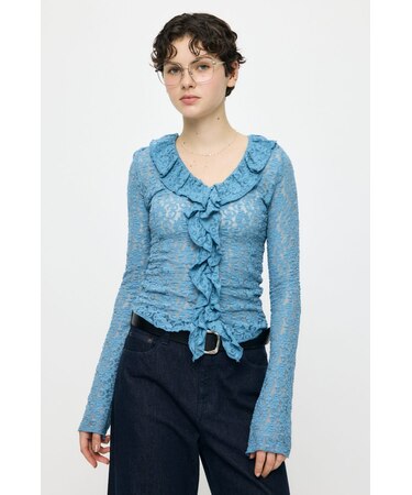 LACE RUFFLE トップス