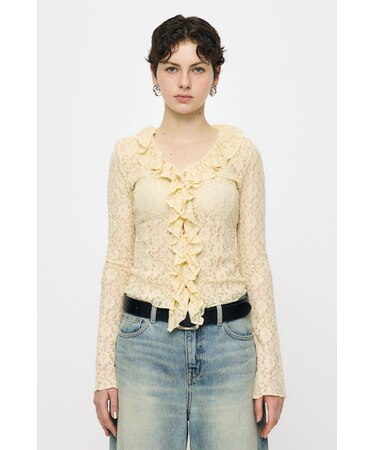 LACE RUFFLE トップス