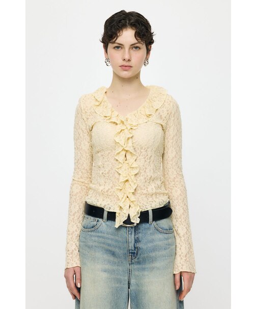 LACE RUFFLE トップス