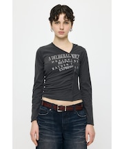 FRONT GATHER DOCKING L／S トップス