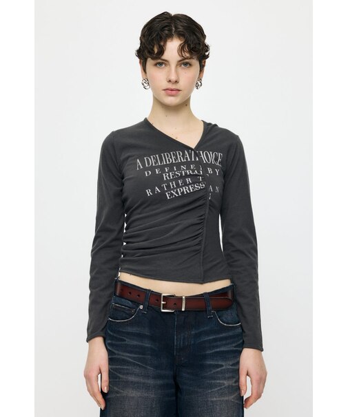 FRONT GATHER DOCKING L／S トップス