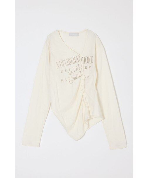 FRONT GATHER DOCKING L／S トップス