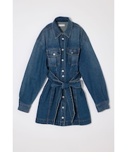 BELTED DENIM MINI ドレス