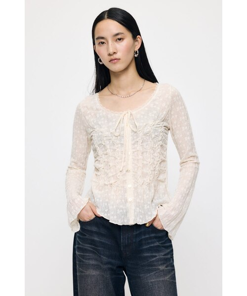 SHIRRING LACE トップス｜マウジーの通販｜&mall（アンドモール）三井