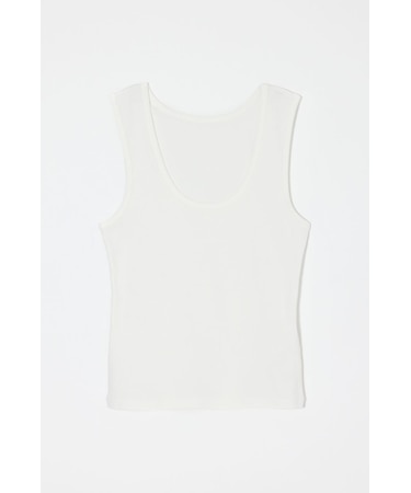 SUVIN GIZA SCOOP NECK タンク