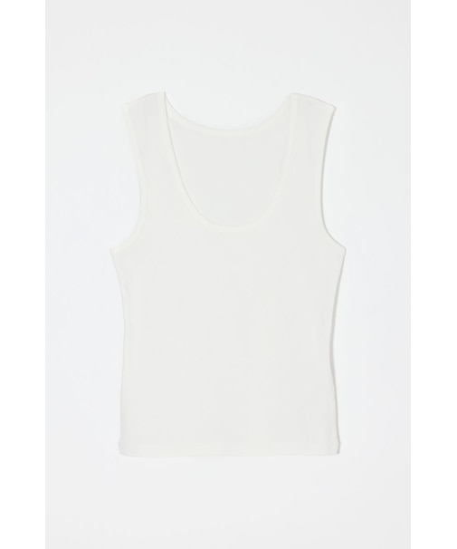 SUVIN GIZA SCOOP NECK タンク