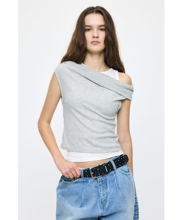 LAYERED OFF SHOULDER トップス