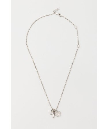 RHINESTONE MANY CHARM ネックレス