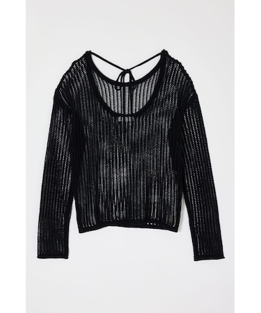 BOAT NECK MESH KNIT トップス