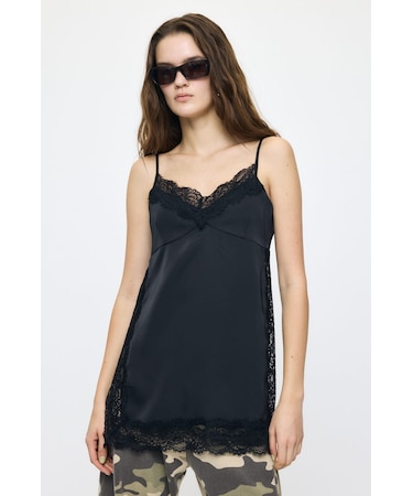 LACE TRIM SATIN キャミ