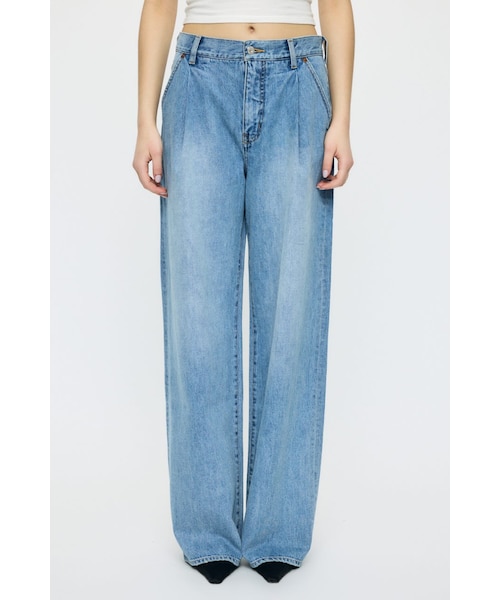 【タグ付き】moussy TUCK WIDE LIGHT STRAIGHT TUCK WIDE LIGHT ストレート｜マウジーの通販｜&mall（アンドモール