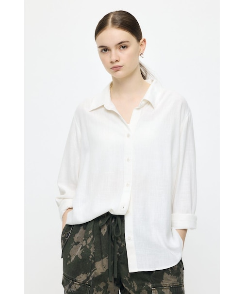 LINEN BLEND BASIC シャツ