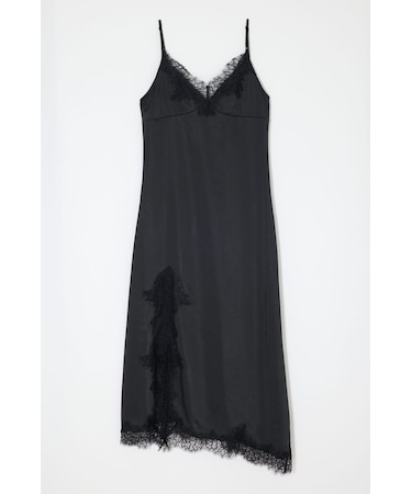 LACE SATIN SLIP ドレス