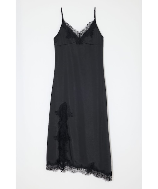 LACE SATIN SLIP ドレス