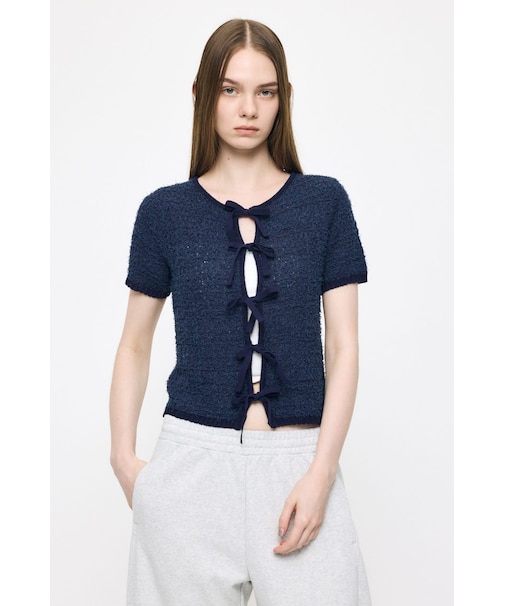 FRONT RIBBON KNIT カーディガン