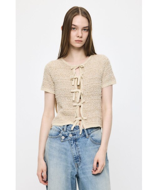 FRONT RIBBON KNIT カーディガン