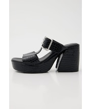 CROCO CHUNKY HEEL サンダル