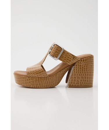CROCO CHUNKY HEEL サンダル