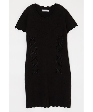 LACE UP KNIT MINI ドレス