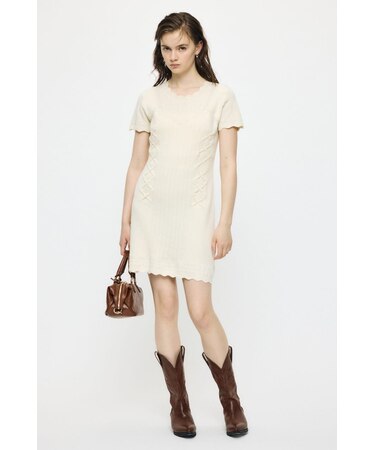 LACE UP KNIT MINI ドレス