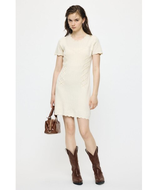 LACE UP KNIT MINI ドレス