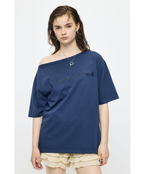 ONE SHOULDER PIGMENT Tシャツ