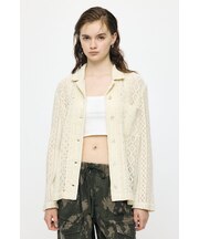 OPEN COLLAR LACE シャツ