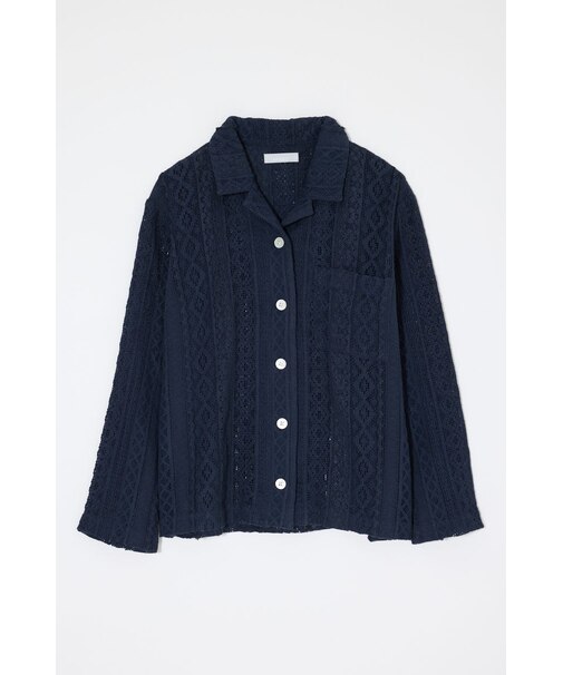 OPEN COLLAR LACE シャツ