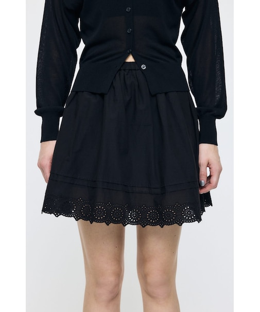 EYELET HEM FLARE MINI スカート