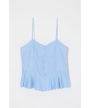 LINEN BLEND CORSET CAMI トップス