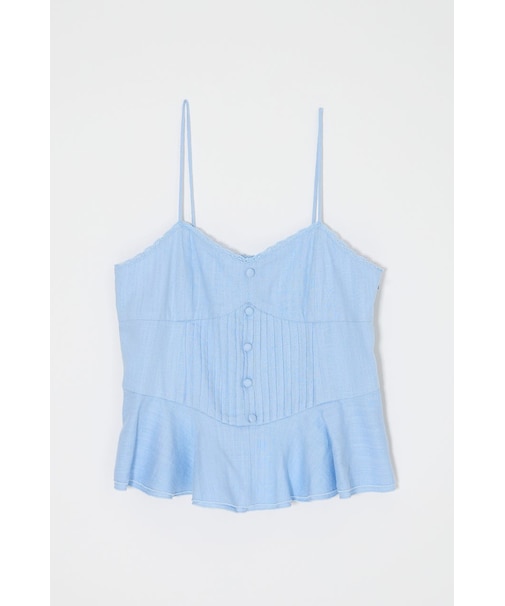 LINEN BLEND CORSET CAMI トップス