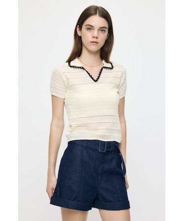 CROCHET LIKE POLO トップス