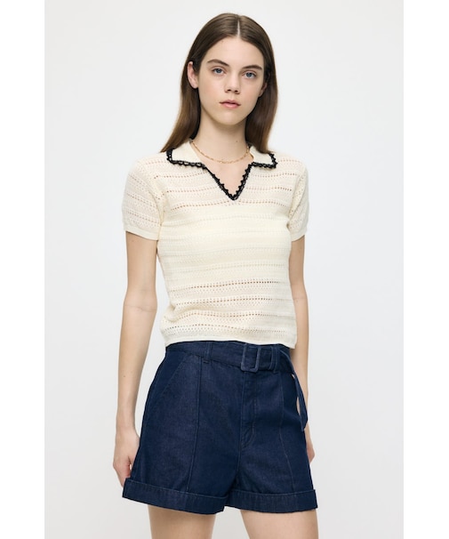 CROCHET LIKE POLO トップス