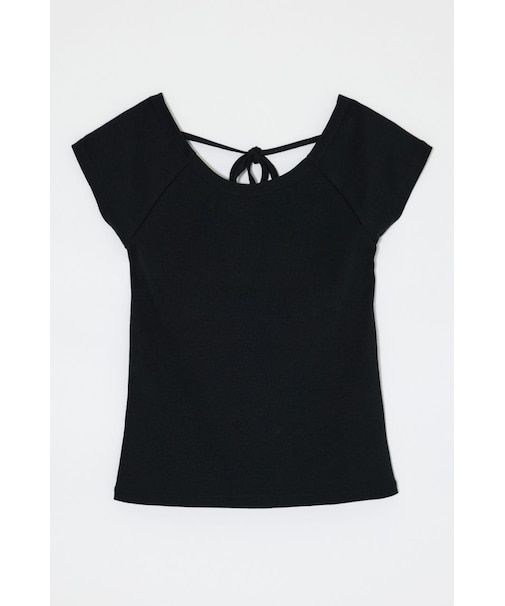 BACK OPEN SHORT SLEEVE TEE