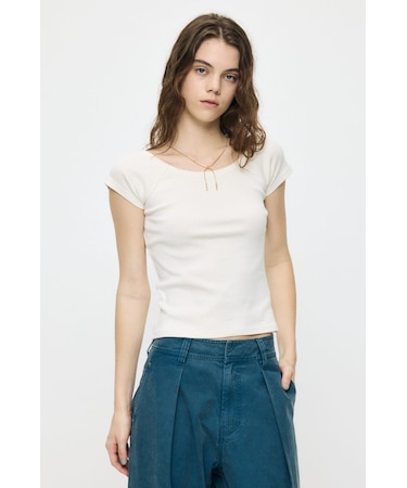 BACK OPEN SHORT SLEEVE TEE