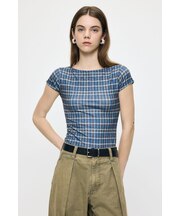 PLAID CHECK PRINTED Tシャツ