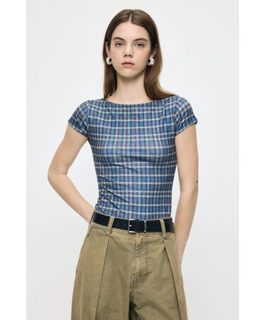 PLAID CHECK PRINTED Tシャツ