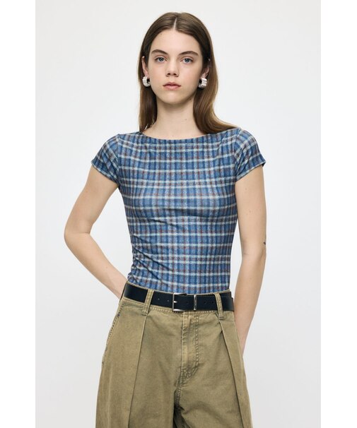 PLAID CHECK PRINTED Tシャツ